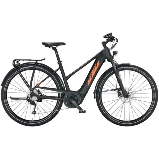 Ajánlat KTM MACINA SPORT 510 TRAPÉZ BLACK MATT(ORANGE+GREY) NŐI ELEKTROMOS TREKKING KERÉKPÁR 2022