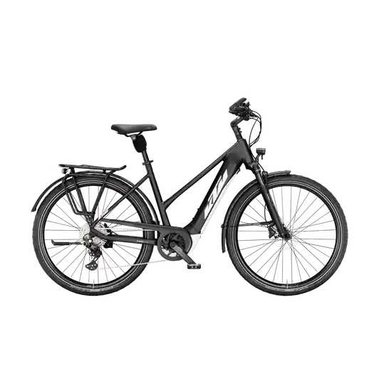 Különleges ajánlat KTM MACINA TOUR CX625 LTD64 BLACK MATT (WHITE+GREY) TRAPÉZ 2024 NŐI TREKKING ELEKTROMOS KERÉKPÁR