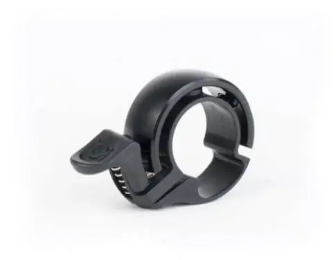 Knog csengő, OI - kis méretű, fekete színben, 22.2 mm kormányátmérőhöz. Gyors kiszállítás