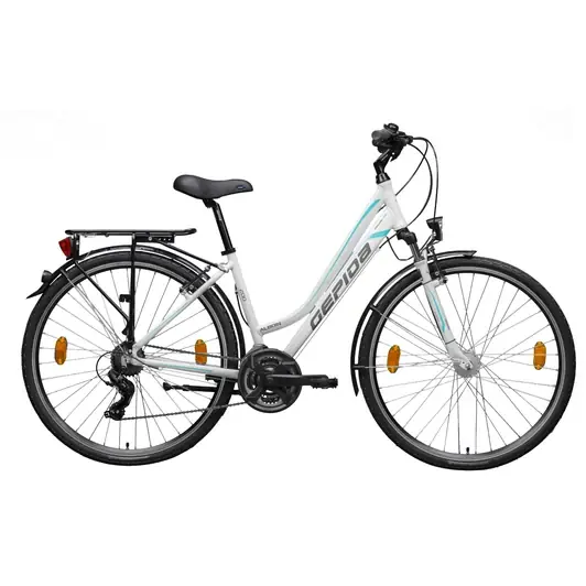 GEPIDA ALBOIN 200 28" - 48 cm - 21S FEHÉR-KÉK NŐI TREKKING KERÉKPÁR Azonnal elérhető