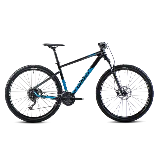 Olcsó GHOST KATO UNIVERSAL 29 BLACK/LIGHT BLUE GLOSSY 2022 FÉRFI MTB KERÉKPÁR