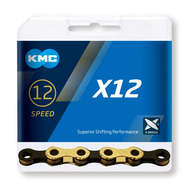Alacsony ár Lánc KMC X12 Ti-N Arany / Fekete, 12 sebességes