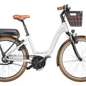 Végkiárusítás RM Swing silent US46 cm fehér elektromos kerékpár (500Wh, Intuvia, zár táskával, első kosár)